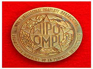 Medal to President <nobr><strong><b>Kim Il Sung</b></strong></nobr>-Medal of International Organization of Intellectual Property Rights April 8, Juche71(1982)