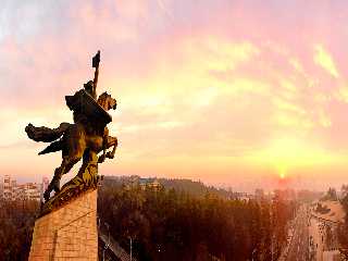 La statue en bronze de Chollima